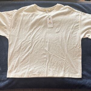 Marine Layer women’s  Cream Striped Shirt XL